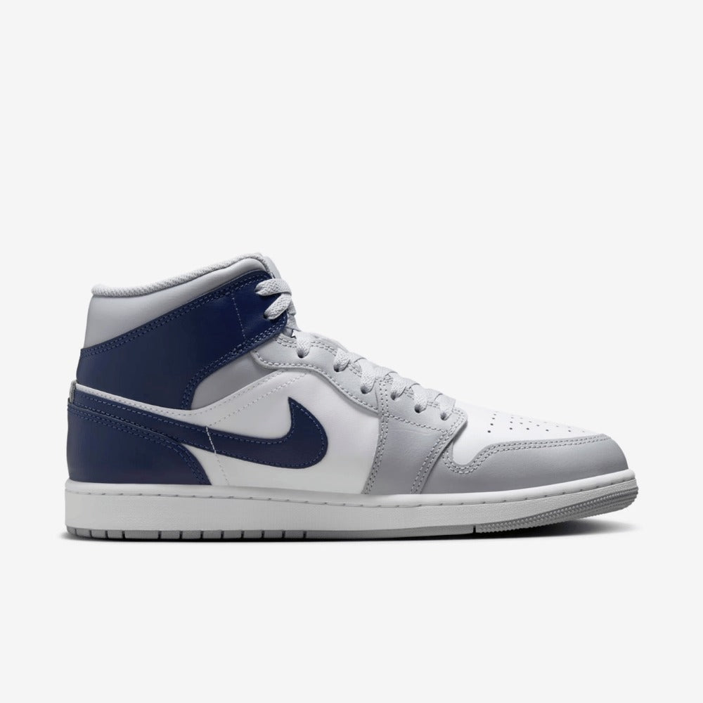 Air Jordan 1 Mid Wolf Grey Midnight Navy Sneakers