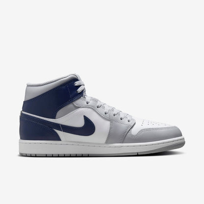 Air Jordan 1 Mid Wolf Grey Midnight Navy Sneakers