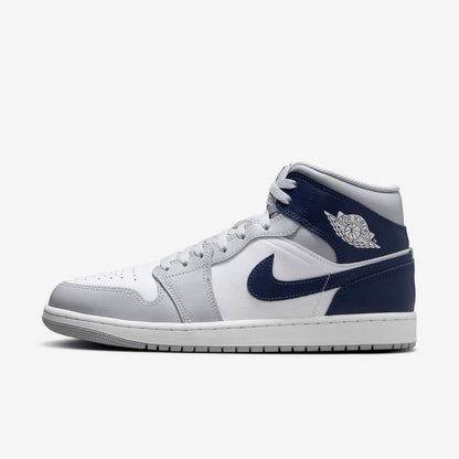 Air Jordan 1 Mid Wolf Grey Midnight Navy Sneakers