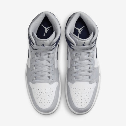 Air Jordan 1 Mid Wolf Grey Midnight Navy Sneakers
