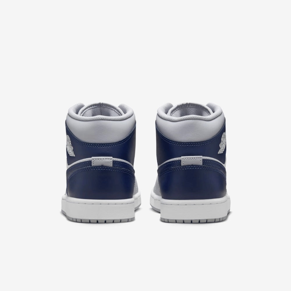 Air Jordan 1 Mid Wolf Grey Midnight Navy Sneakers