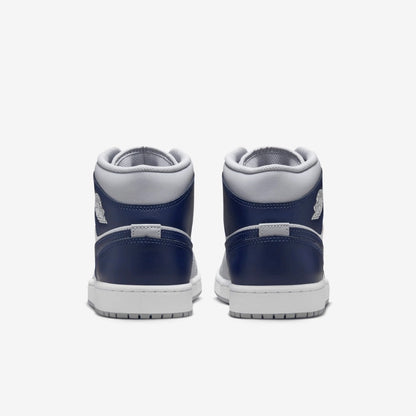 Air Jordan 1 Mid Wolf Grey Midnight Navy Sneakers
