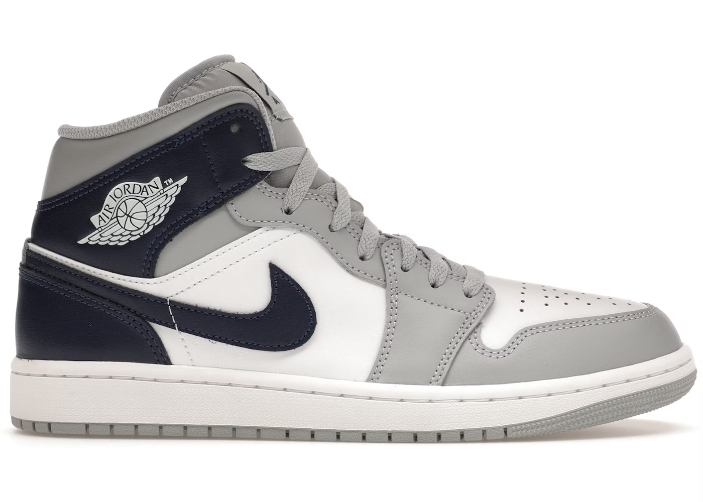 Air Jordan 1 Mid Wolf Grey Midnight Navy Sneakers