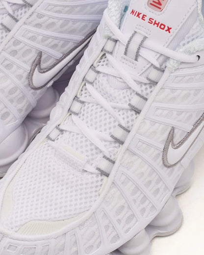 Nike Shox TL White and Metallic Silver